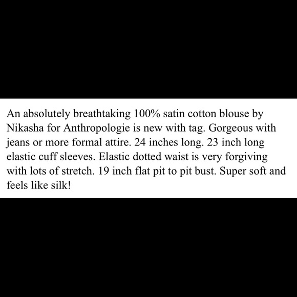 Gorgeous Anthropologie blouse feels like silk! - Picture 7 of 7